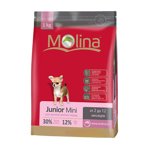 Полнорационный корм Molina «Junior Mini» для щенков мелких пород, 1 кг