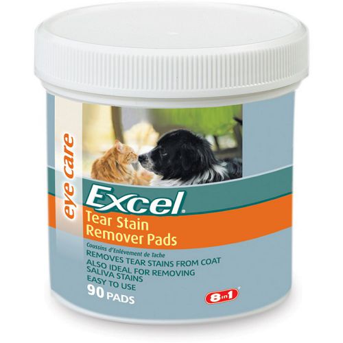 8in1 Excel Tear Stain Remover Pads Гигиенические салфетки для ушей кошек и собак, 90 шт.