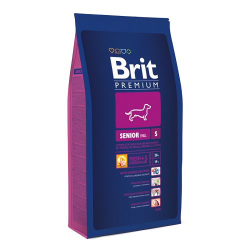 Корм Brit Premium Senior S для пожилых собак мелких пород