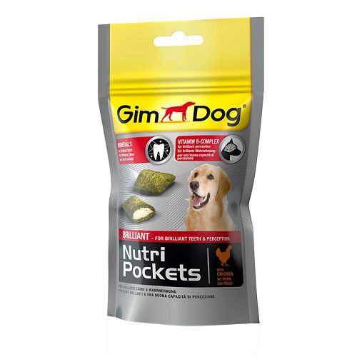 Подушечки Gimdog "NutriPockets Brilliant" для собак, 45 г