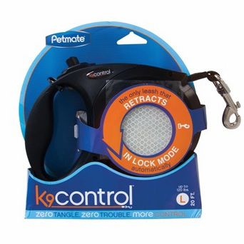 Поводок-рулетка Petmate K9 CONTROL ZERO SLACK RETRACTABLE LEASH LG для крупных собак, черный
