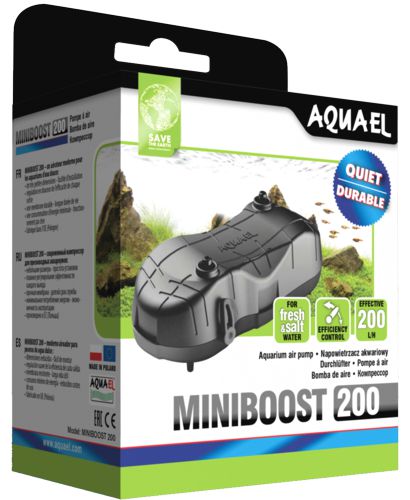 Компрессор Aquael MINIBOOST 200 plus до 200 л, 200 л/ч, 2,4 Вт