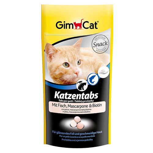 Лакомство Gimcat "Katzentabs" витаминное для кошек, рыба и маскарпоне, 40 г