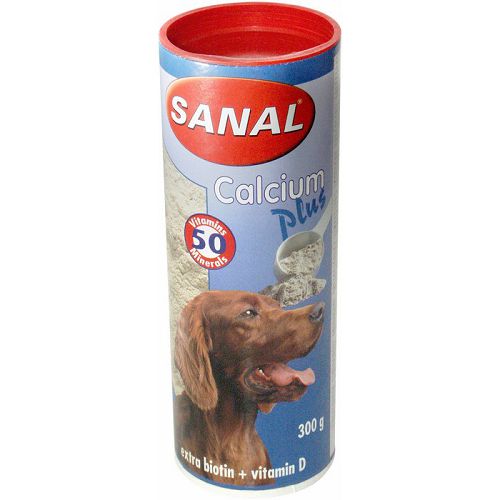 SANAL Calcium Plus кальций для собак, 50 витаминов и минералов, биотин, D3, порошок 300 г