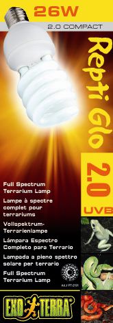 Exo Terra Repti Glo 2.0 Compact лампа полного спектра для террариума, 26 Вт