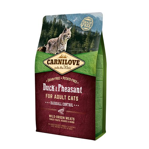 Корм Carnilove Duck&Pheasant for Adult Cats-Hairball Control беззерновой для взрослых кошек, утка и фазан
