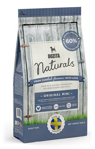 Корм BOZITA Naturals Original Mini 21/11 для взрослых мелких собак всех пород с нормальной активностью