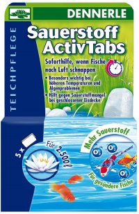 Dennerle Oxygen Activ Tabs средство для мгновенной помощи задыхающимся рыбам в садовом пруду, 5 шт