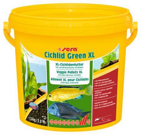 Основной корм Sera CICHLID GREEN XL для крупных растительноядных цихлид, гранулы 3,8 л