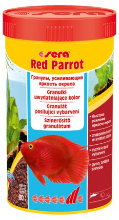 Корм Sera RED PARROT для яркой окраски рыб, гранулы 250 мл