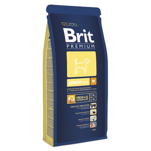 Корм Brit Premium Junior M для молодых собак средних пород (2-12 мес) Корм Brit Premium Junior M для молодых собак средних пород (2-12 мес)
