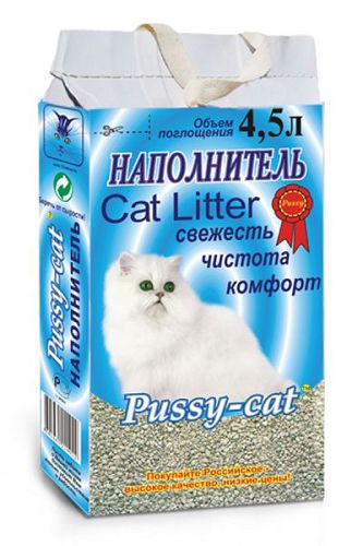 Наполнитель Пусси-кет Цеолитовый (Голубой) для кошачьего туалета, 4,5 л