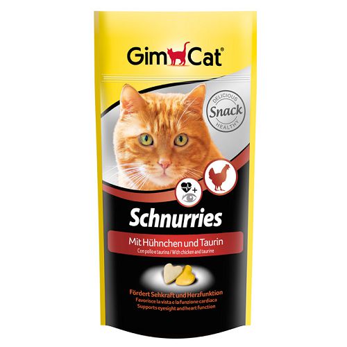 Лакомство Gimcat "Сердечки" витаминное для кошек, таурин и курица, 40 г
