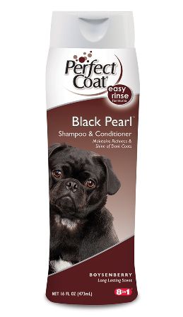 Шампунь-кондиционер 8in1 PC BLACK PEARL SHAMPOO оттеночный для темно-шерстных собак, 473 мл