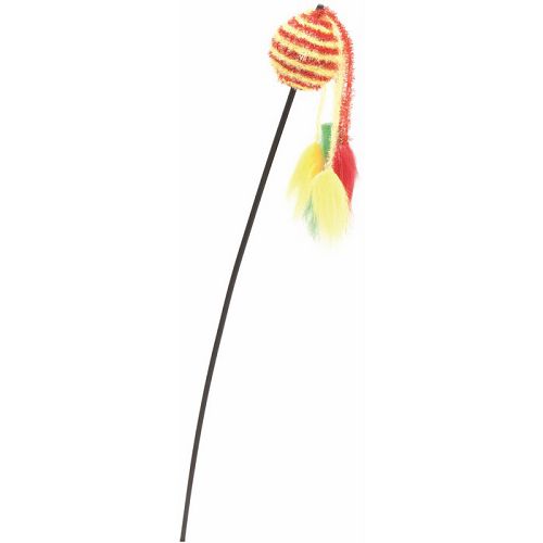 COMFY Удочка с шариком желто-красным для кошек, 65 см