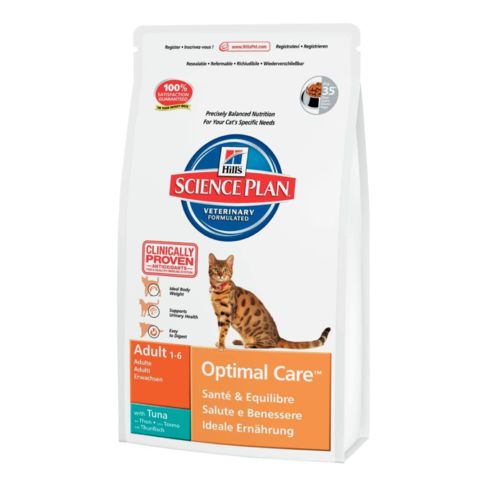 Корм Hill's Science Plan Adult Optimal Care для взрослых кошек, с тунцом