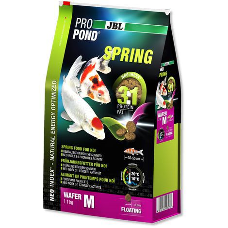 Корм JBL ProPond Spring M основной весенний для средних карпов кои, чипсы 1,1 кг (3 л)