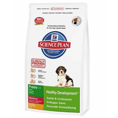 Корм Hill's Science Plan Puppy Healthy Development Medium для щенков средних пород, с курицей, 1 кг