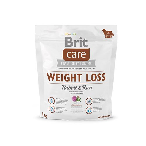 Корм Brit Care Weight Loss для собак, склонных к полноте, кролик с рисом
