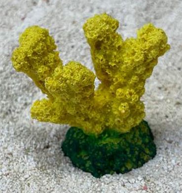 Кр-647н Цветной коралл желтый Коралл рога, 5,5*3,5*5 см