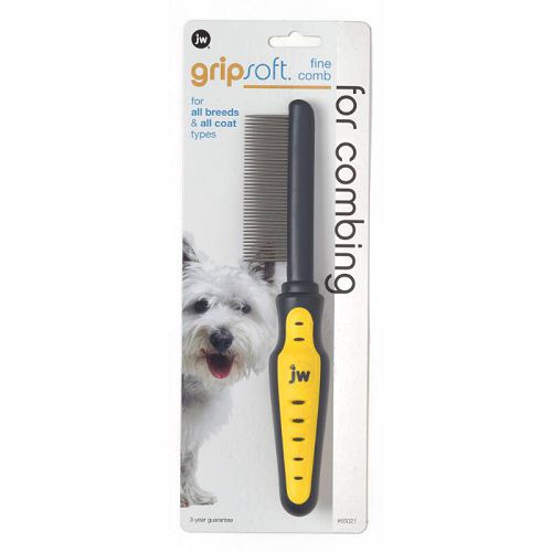 Расческа J.W. Grip Soft Dog Fine Comb для собак, с частыми зубьями