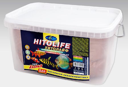 Основной корм Biodesign ХИТОЛАЙФ для стимуляции роста и окраски рыб, хлопья 5,8 л