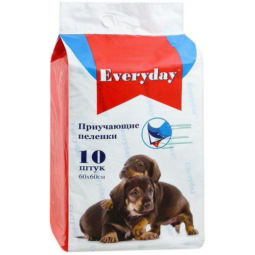 Пеленки EVERYDAY гелевые для животных, 60х60 см, 10 шт.