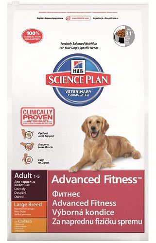 Корм Hill's Science Plan Adult Advanced Fitness Large Breed для взрослых собак крупных пород, ягненок с рисом, 12 кг