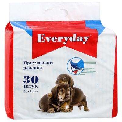 Пеленки EVERYDAY гелевые для животных, 60х45 см, 30 шт.