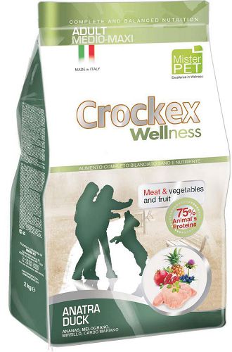 Корм PRIMORDIAL CROCKEX Wellness ADULT MEDIUM-MAXI для собак средних и крупных пород, утка, рис