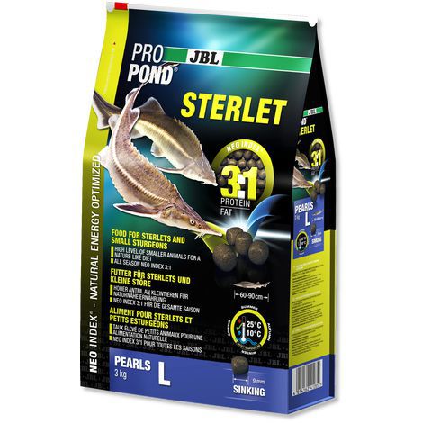 Корм JBL ProPond Sterlet L основной для небольших осетровых рыб, гранулы 3 кг (6 л)