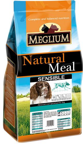 Корм MEGLIUM SENSIBLE для взрослых собак с чувствительным пищеварением, ягненок, рис
