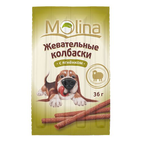 Жевательные колбаски Molina "С ягненком" для собак, 36 г