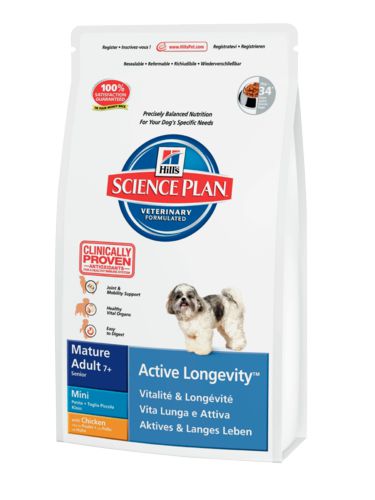 Корм Hill's Science Plan Adult 7+ Active Longevity Mini для пожилых собак мелких пород, с курицей