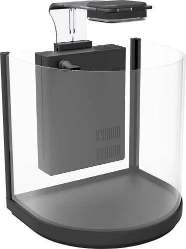 Аквариум дуговой Atman BGT-25 черный, 10 л, 25,4х21х26 см в комплекте внутренний фильтр, LED светильник