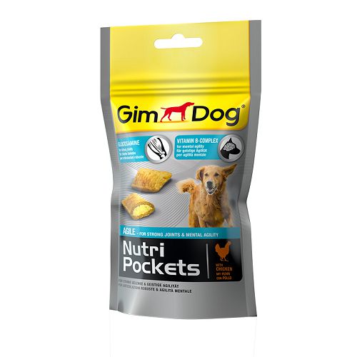 Подушечки Gimdog "Nutri Pockets Agile" для собак, глюкозамин и витамины В, 45 г