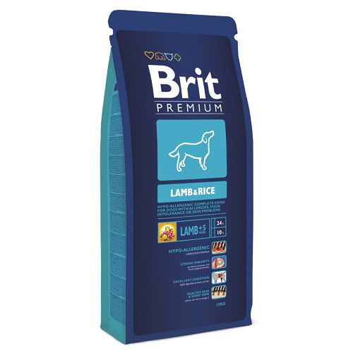 Корм Brit Premium Lamb & Rice гипоаллергенный для собак всех пород, ягненок и рис