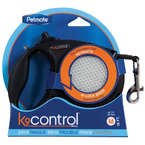 Поводок-рулетка Petmate K9 CONTROL ZERO SLACK RETRACTABLE LEASH XS для очень мелких собак, черный