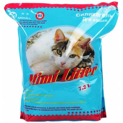 Mimi Litter Наполнитель силикагелевый для кошачьего туалета для кошек, голубые гранулы