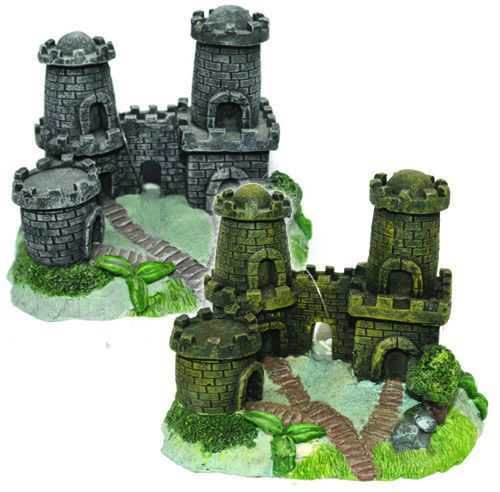 Декор Prime "Замок с двумя башнями", пластик, 130х80х100 мм