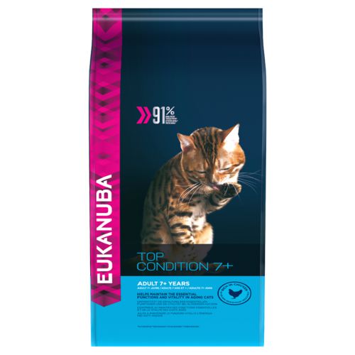 Корм Eukanuba Cat Senior с домашней птицей для пожилых кошек, 400 г