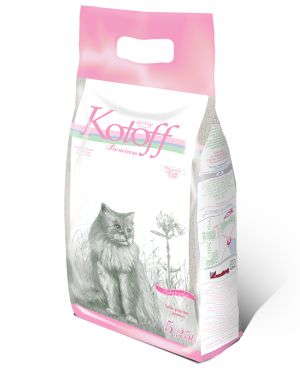 Наполнитель Kotoff Baby Powder комкующийся с ароматом детской пудры, 5 кг