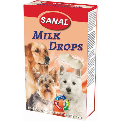 SANAL для собак Milk Drops Молочные дропсы + Вит. A, D, E