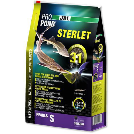 Корм JBL ProPond Sterlet S основной для мелких осетровых рыб, гранулы 6 кг (12 л)
