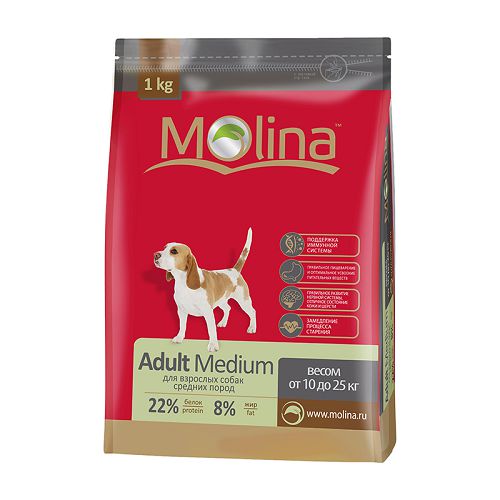 Корм Molina Adult Medium для взрослых собак средних пород Корм Molina Adult Medium для взрослых собак средних пород