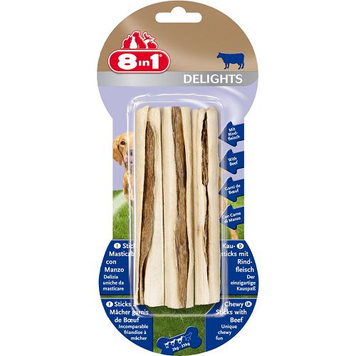 8in1 Delights Beef Sticks Говядина жевательные палочки для собак, 3 шт.
