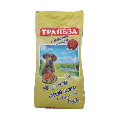 Корм ТРАПЕЗА 2,5 кг для взрослых собак с ягненком и рисом 1x4 83767