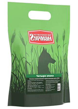 Каша Четвероногий ГУРМАН 4 злака для собак, 1 кг