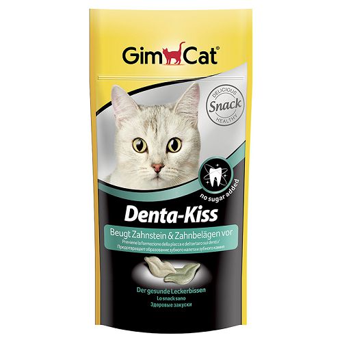 Лакомство Gimcat "Denta-Kiss" витаминное для кошек, для очистки зубов, 40 г