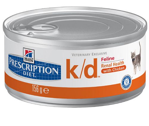 Диета Hill`s Prescription Diet k/d для кошек при болезнях почек, МКБ, 156 г